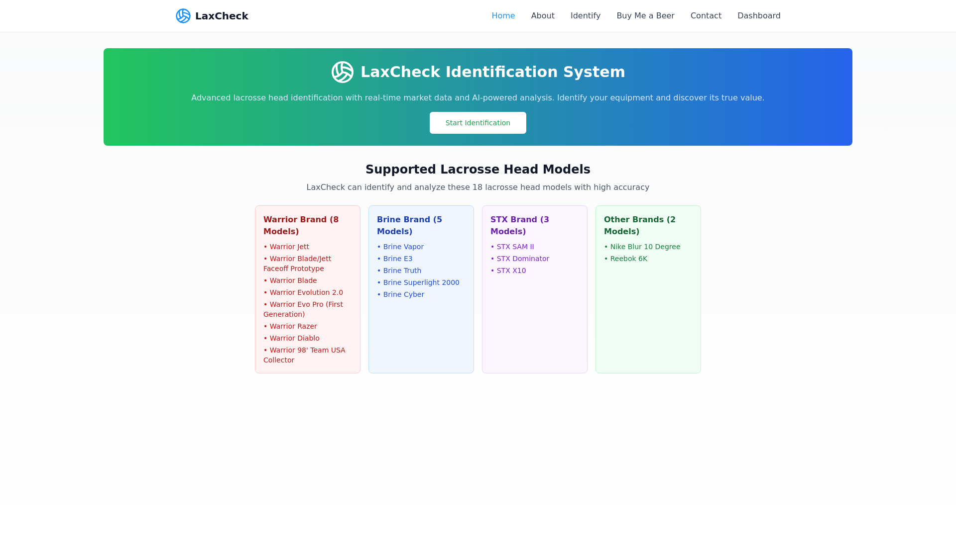 website screenshot of https://laxcheck.net/