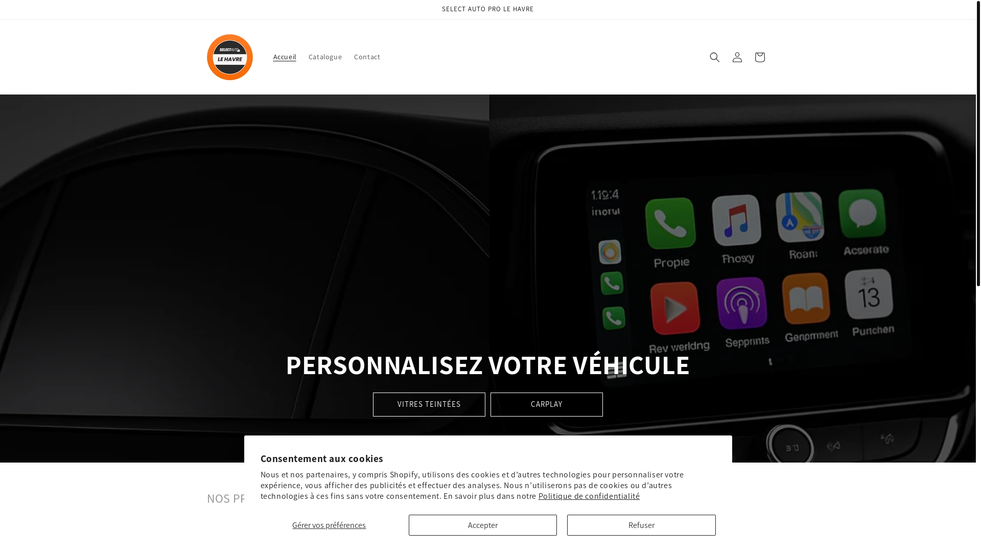 website screenshot of https://selectautolehavre.fr/