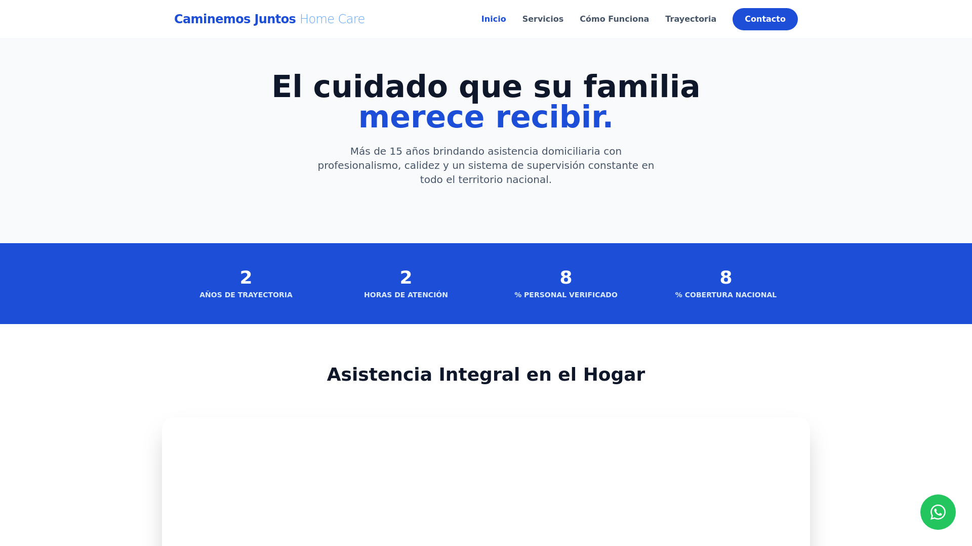 website screenshot of https://caminemosjuntoshc.com/