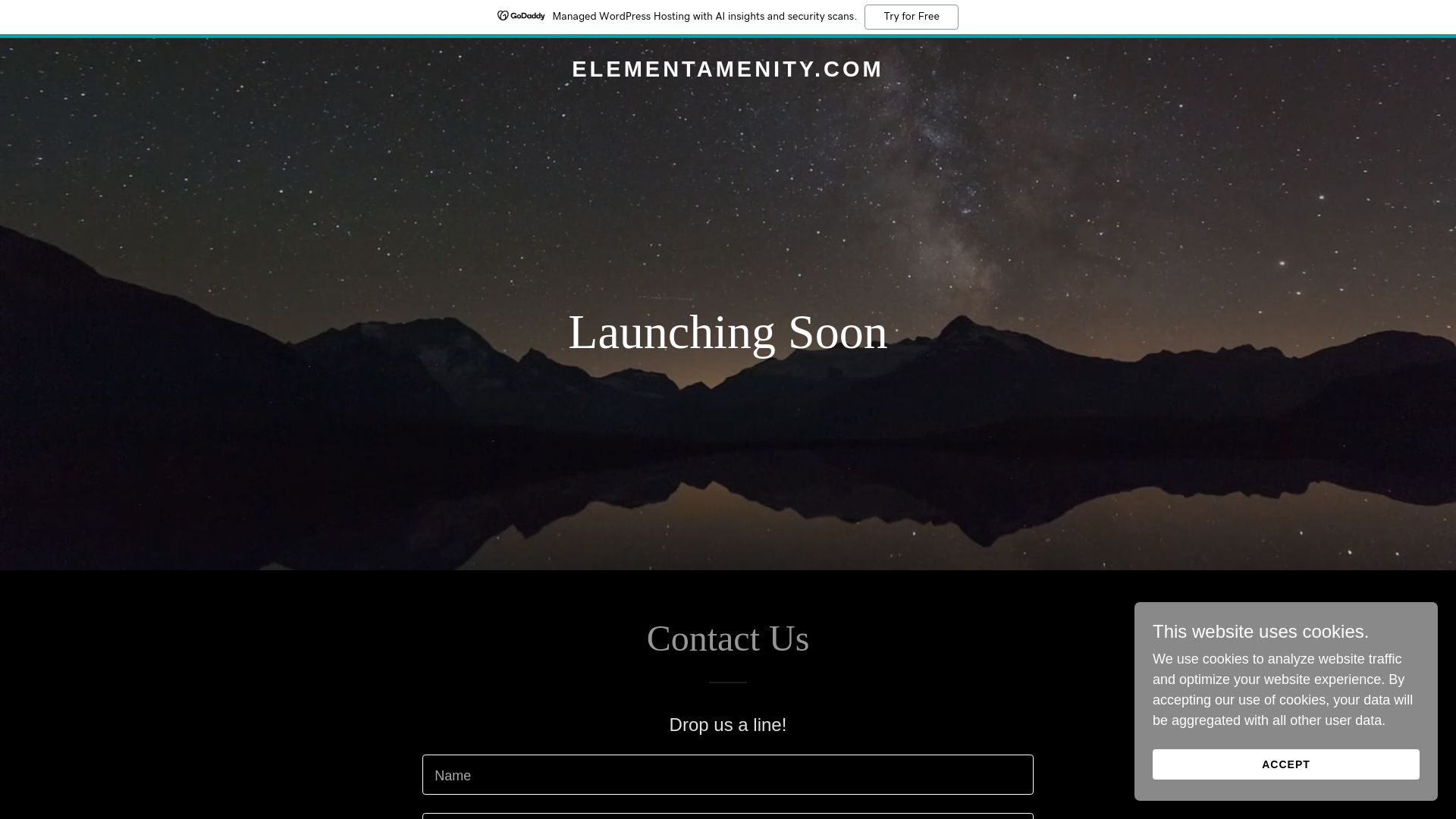 website screenshot of https://elementamenity.com