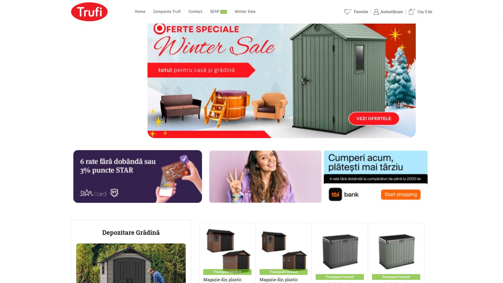 website screenshot of https://trufi.ro/