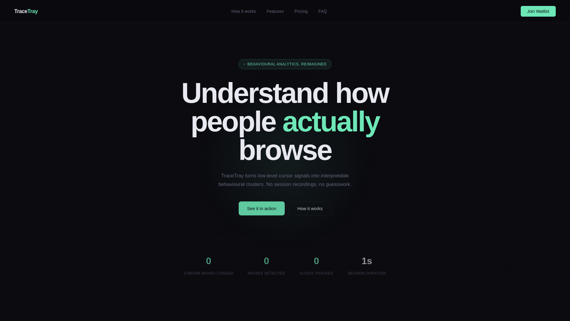 website screenshot of https://tracetray.com/
