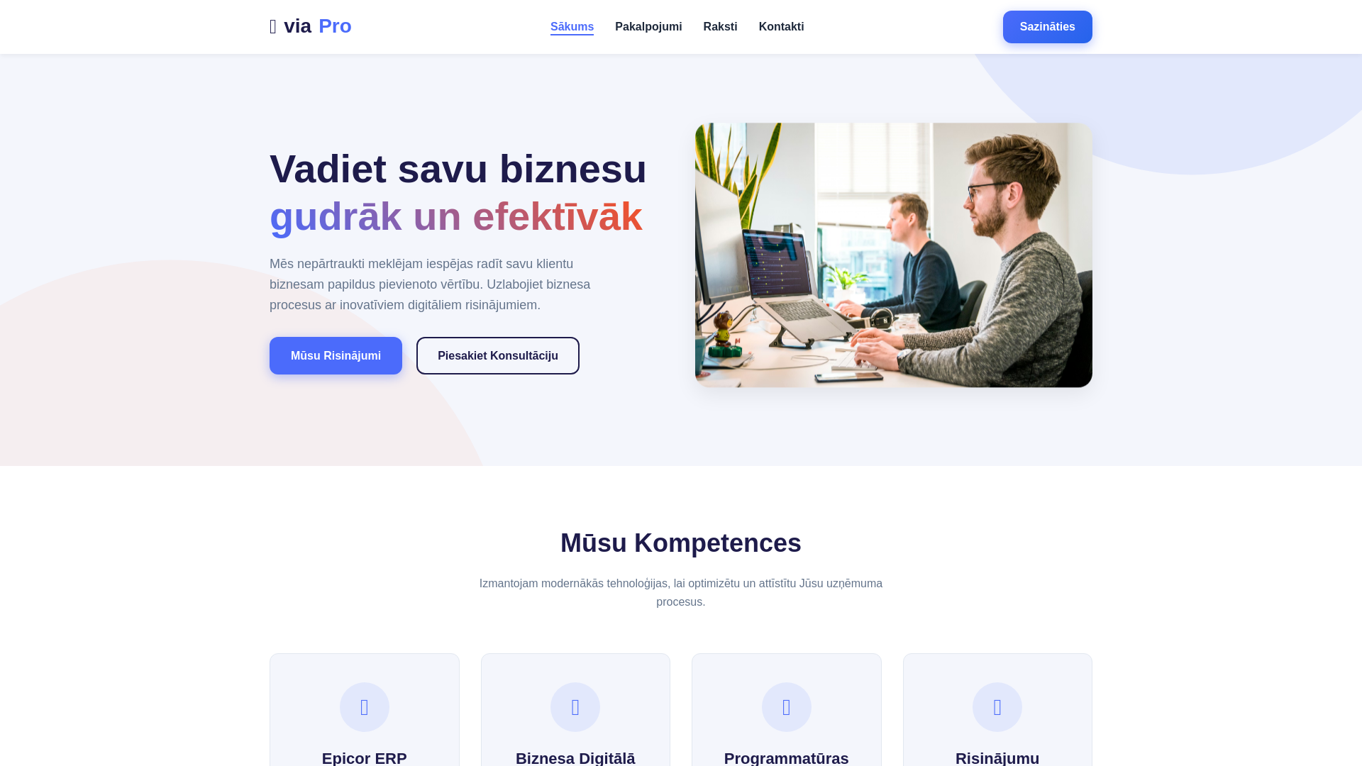 website screenshot of https://viapro-digital.tech/