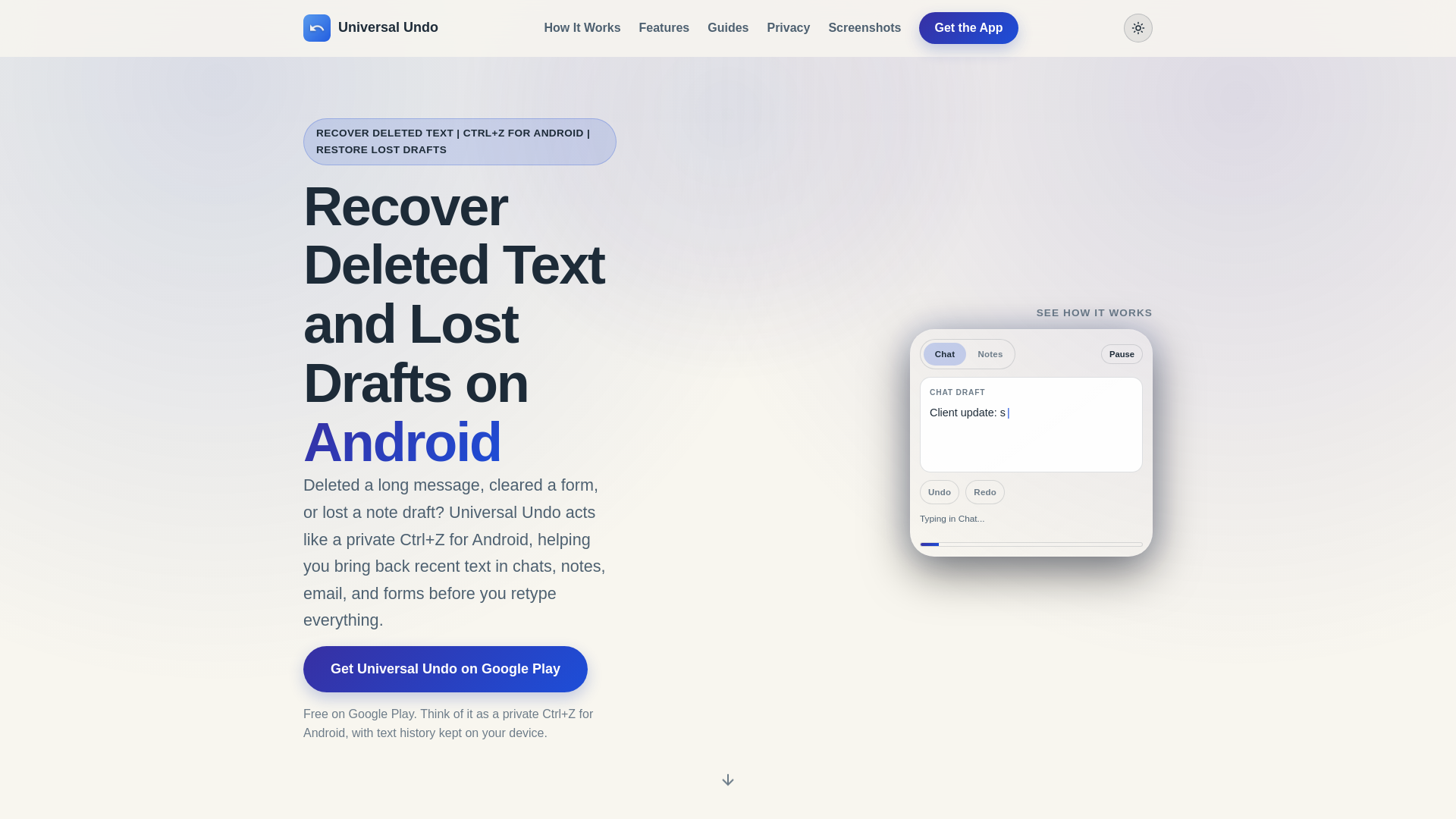 website screenshot of https://universalundo-e5q.pages.dev/