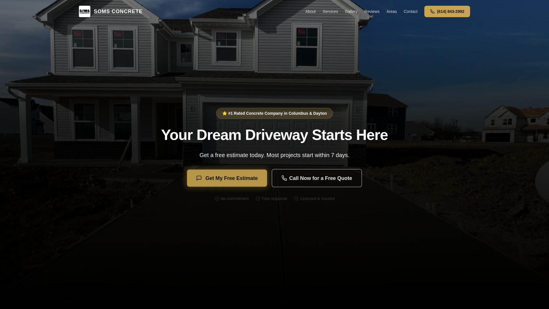 website screenshot of https://somsconcrete.com