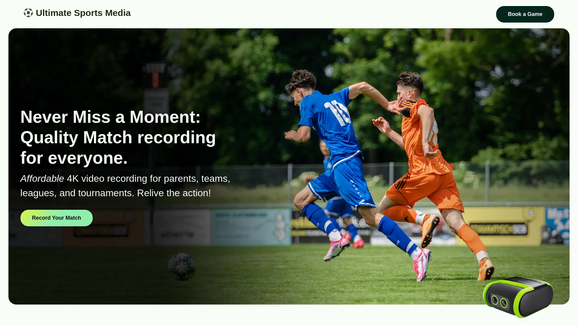 website screenshot of https://ultimatesportsmedia.com