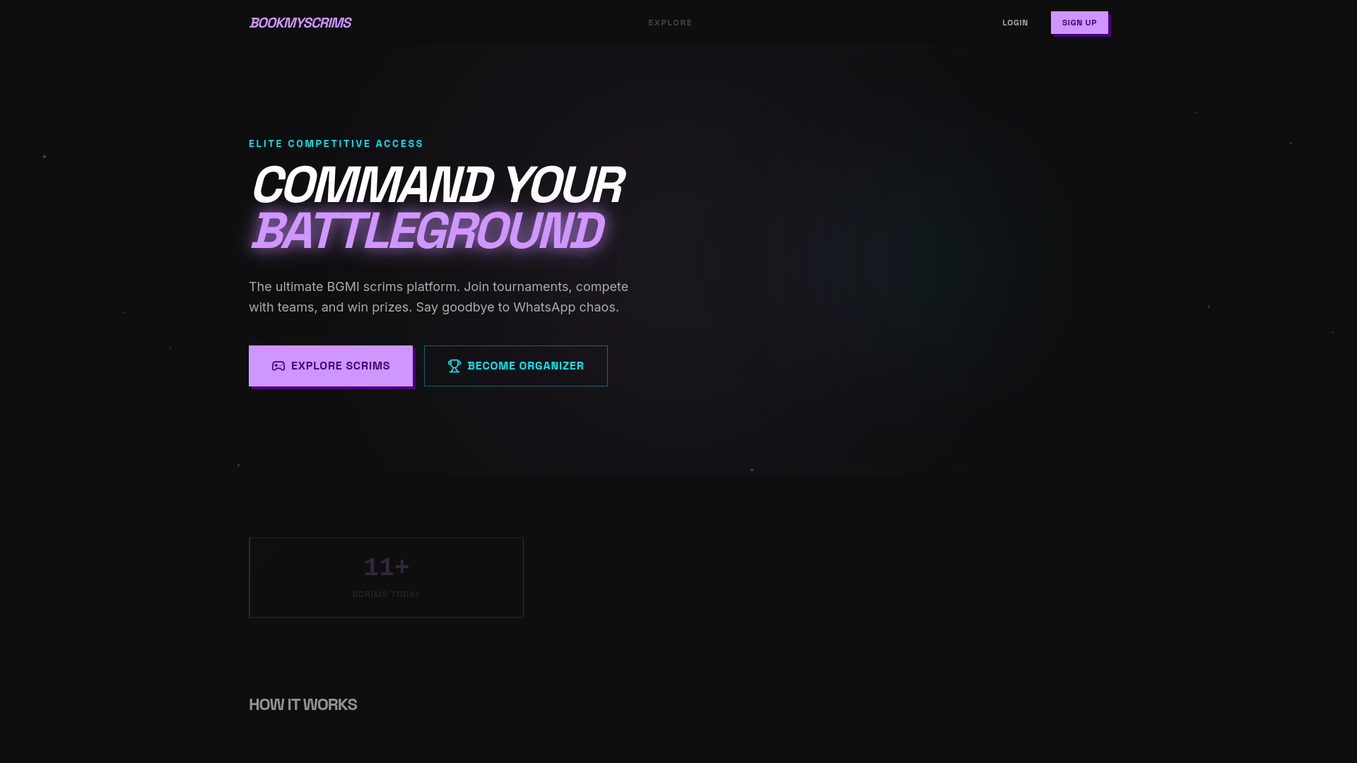website screenshot of https://bookmyscrims.com/