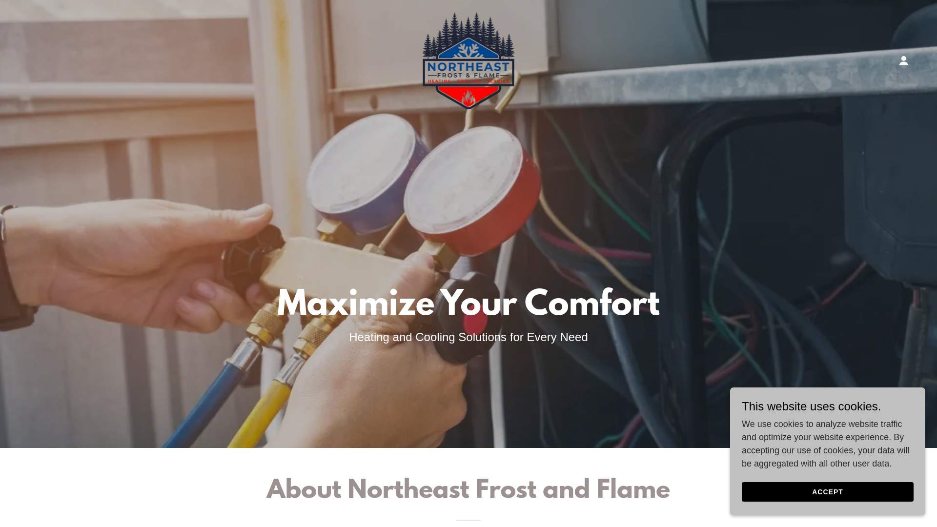 website screenshot of https://northeastfrostandflame.com/