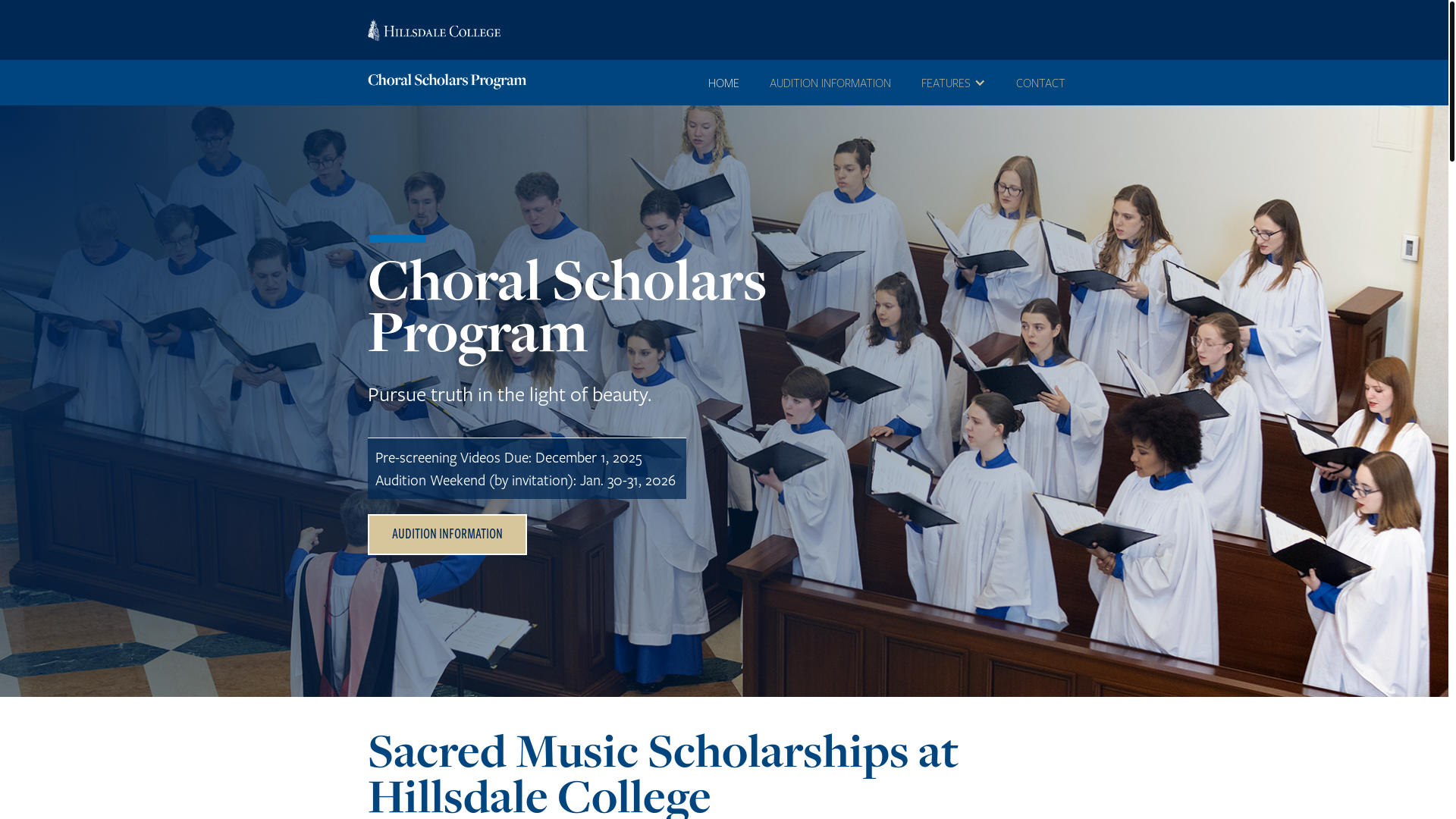 website screenshot of https://sacredmusic.hillsdale.edu/