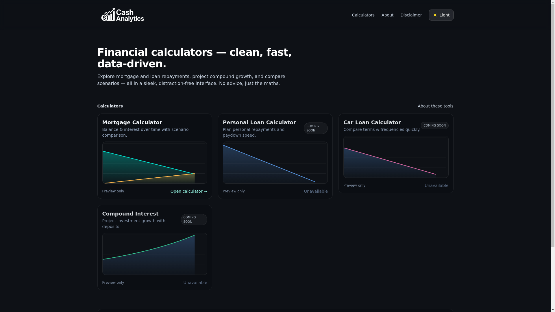 website screenshot of https://cashanalytics.pages.dev/