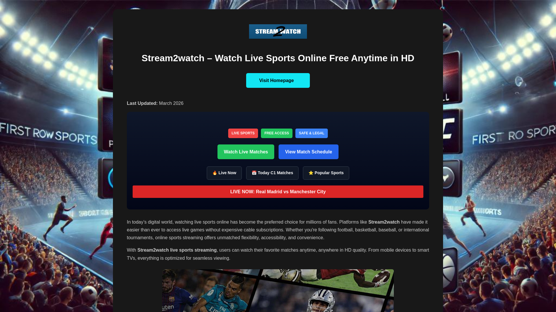 website screenshot of https://stream2watchhd.live