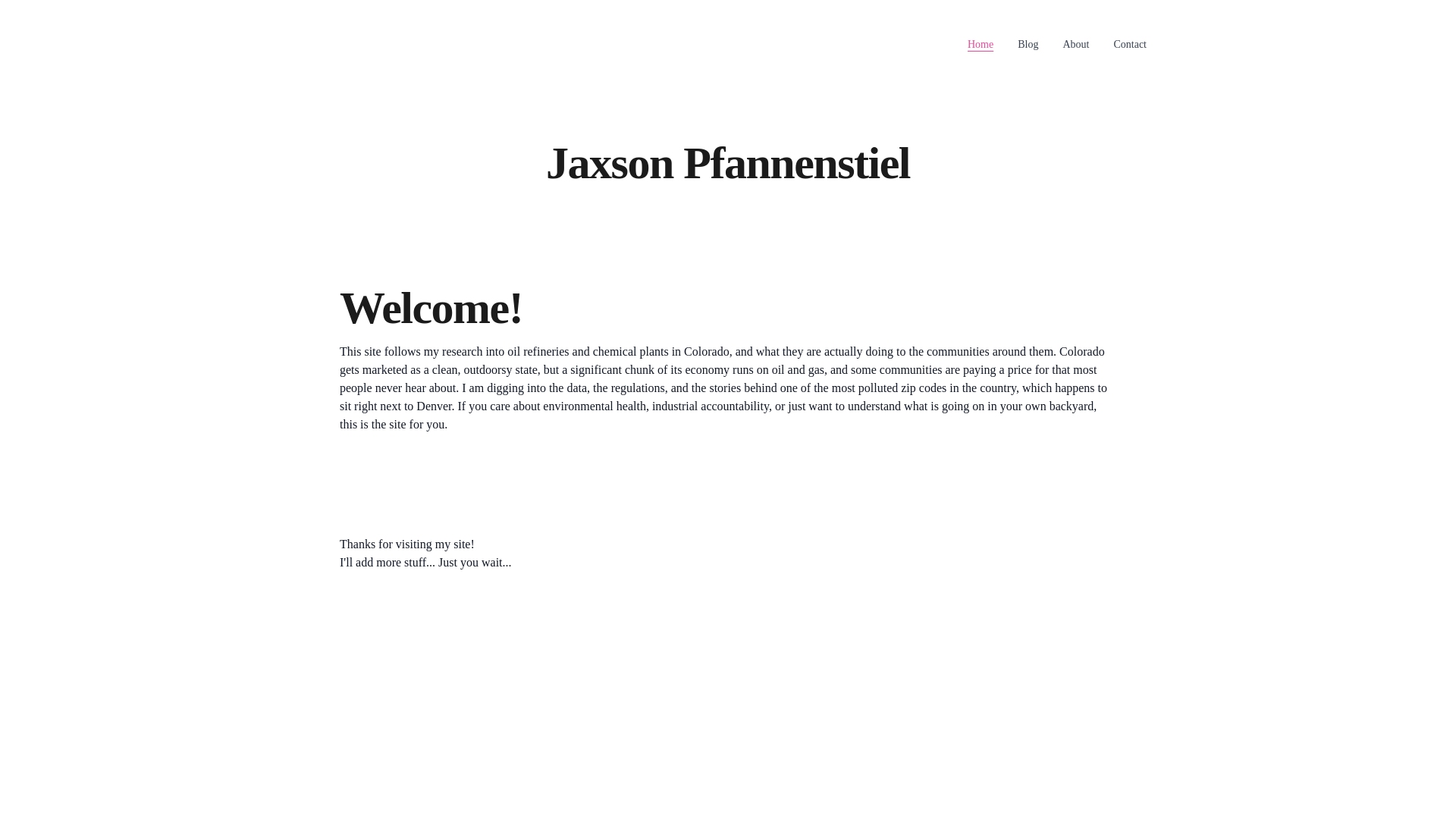 website screenshot of https://jaxsonpfannenstiel.com