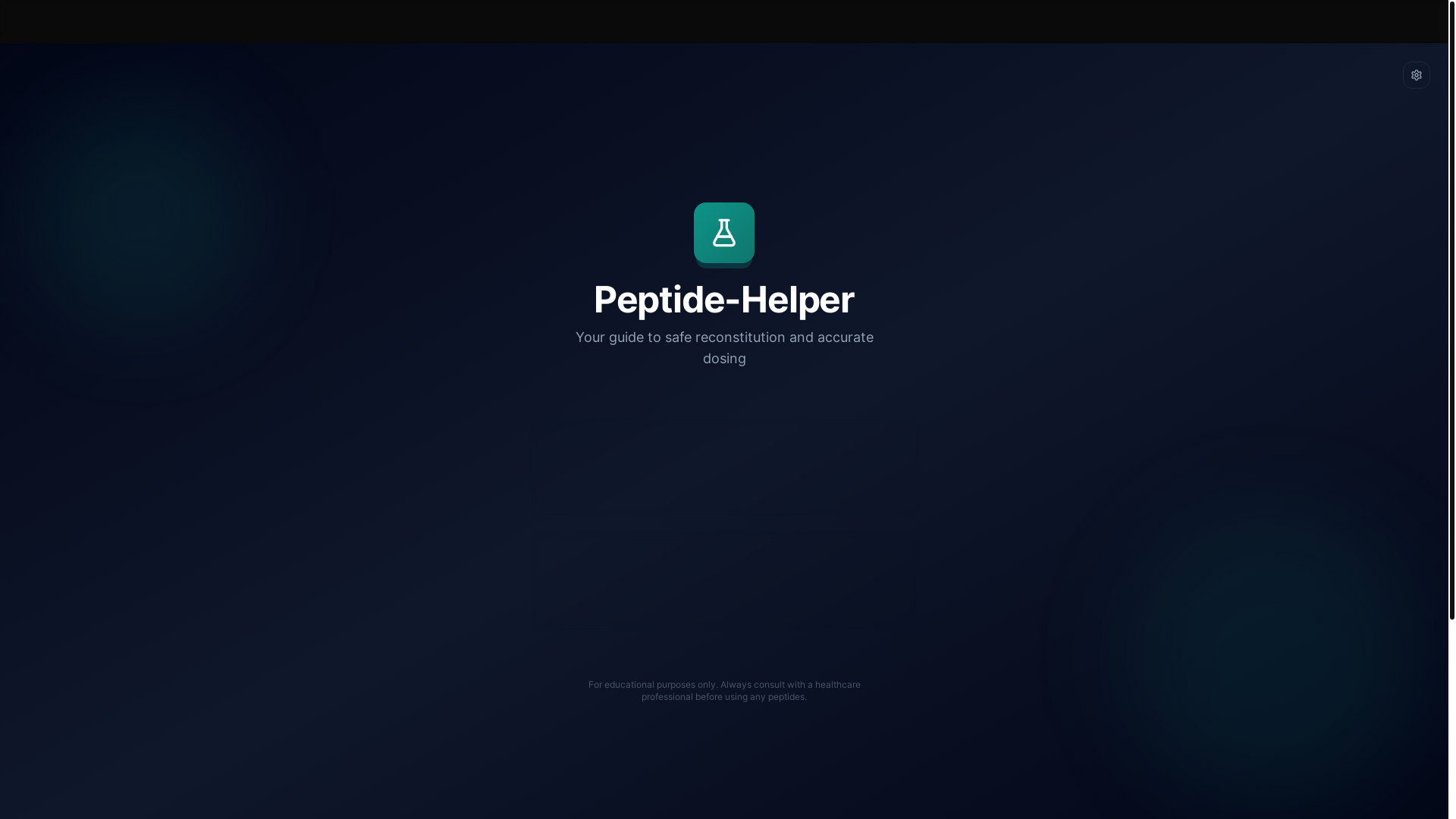 website screenshot of https://peptide-helper.com/