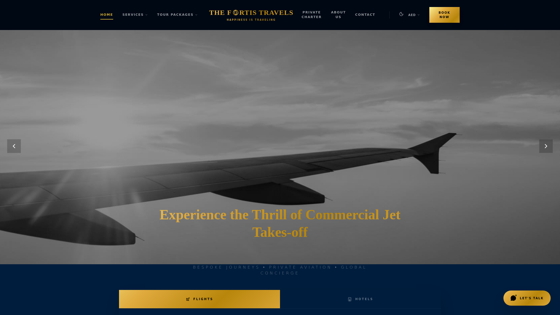 website screenshot of https://thefortistravels.com/