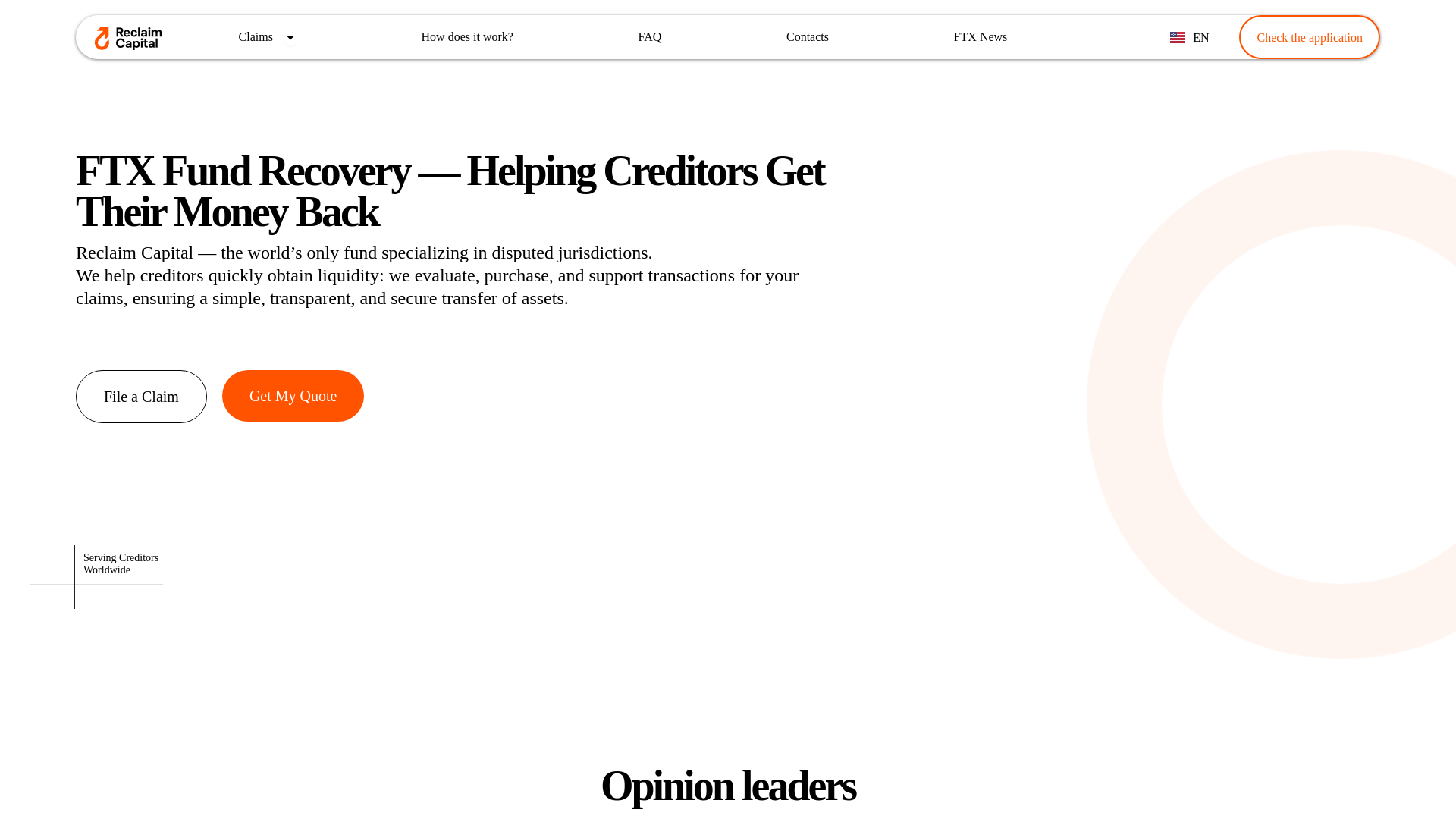 website screenshot of https://reclaim-capital.com/