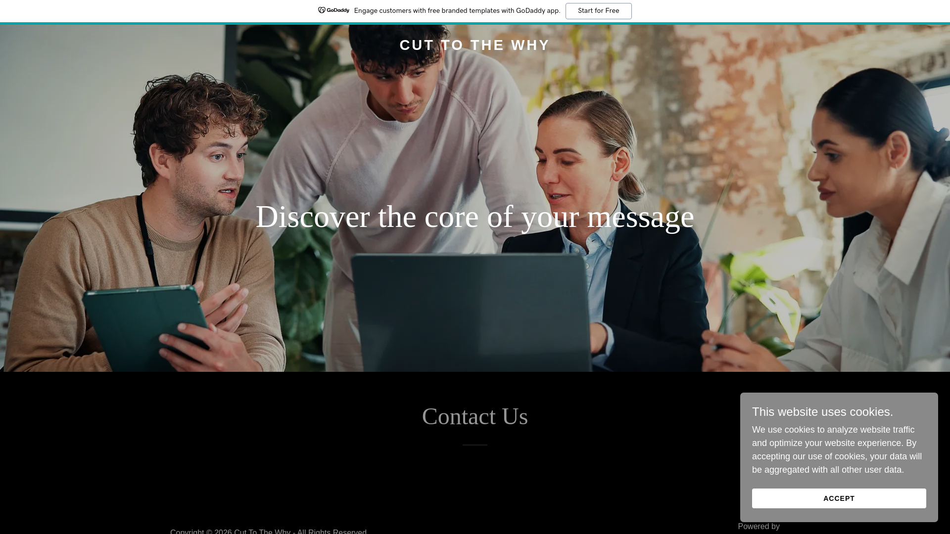 website screenshot of https://cuttothewhy.com/