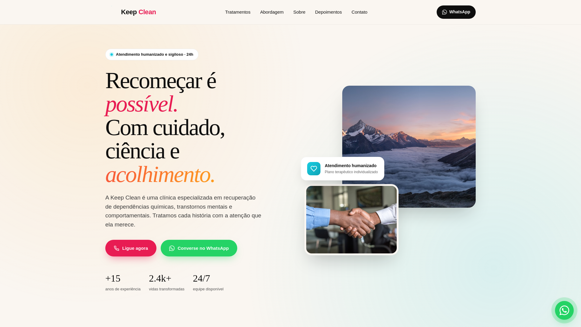website screenshot of https://clinicakeepclean.com.br/