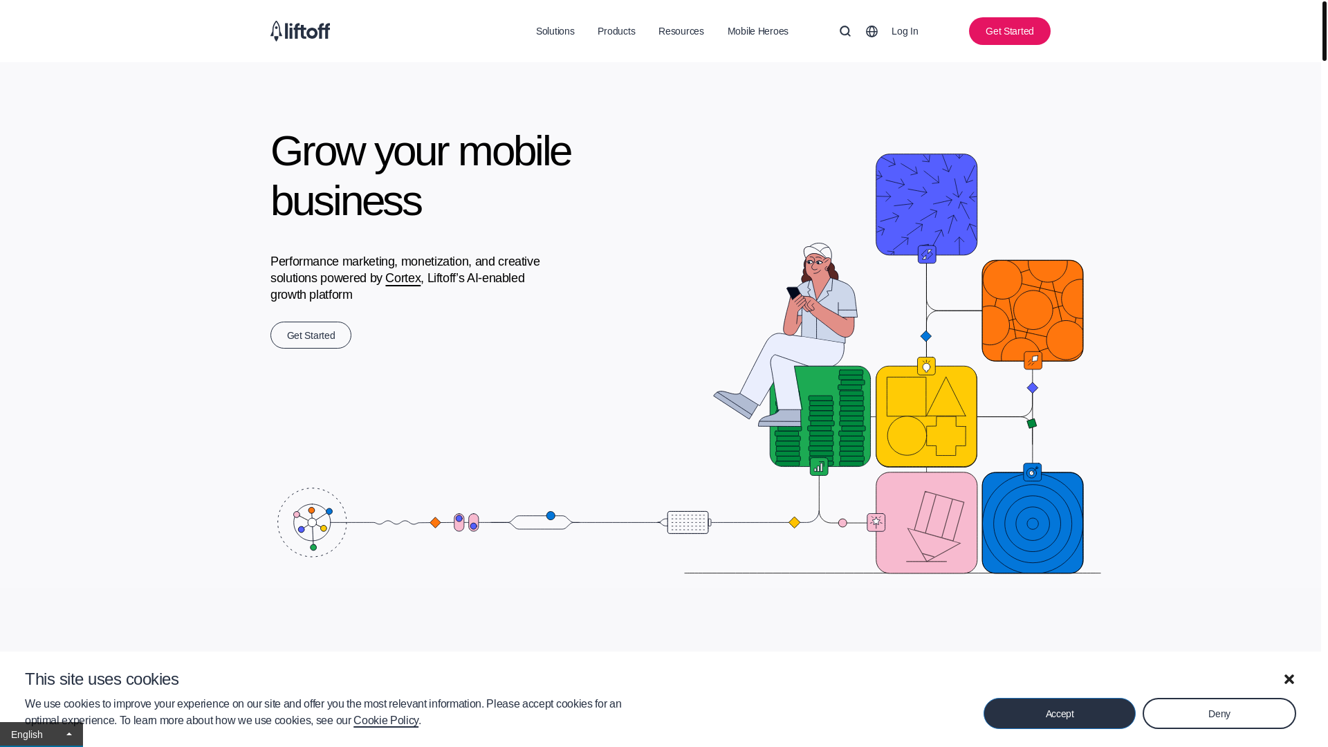 website screenshot of https://vungle.com
