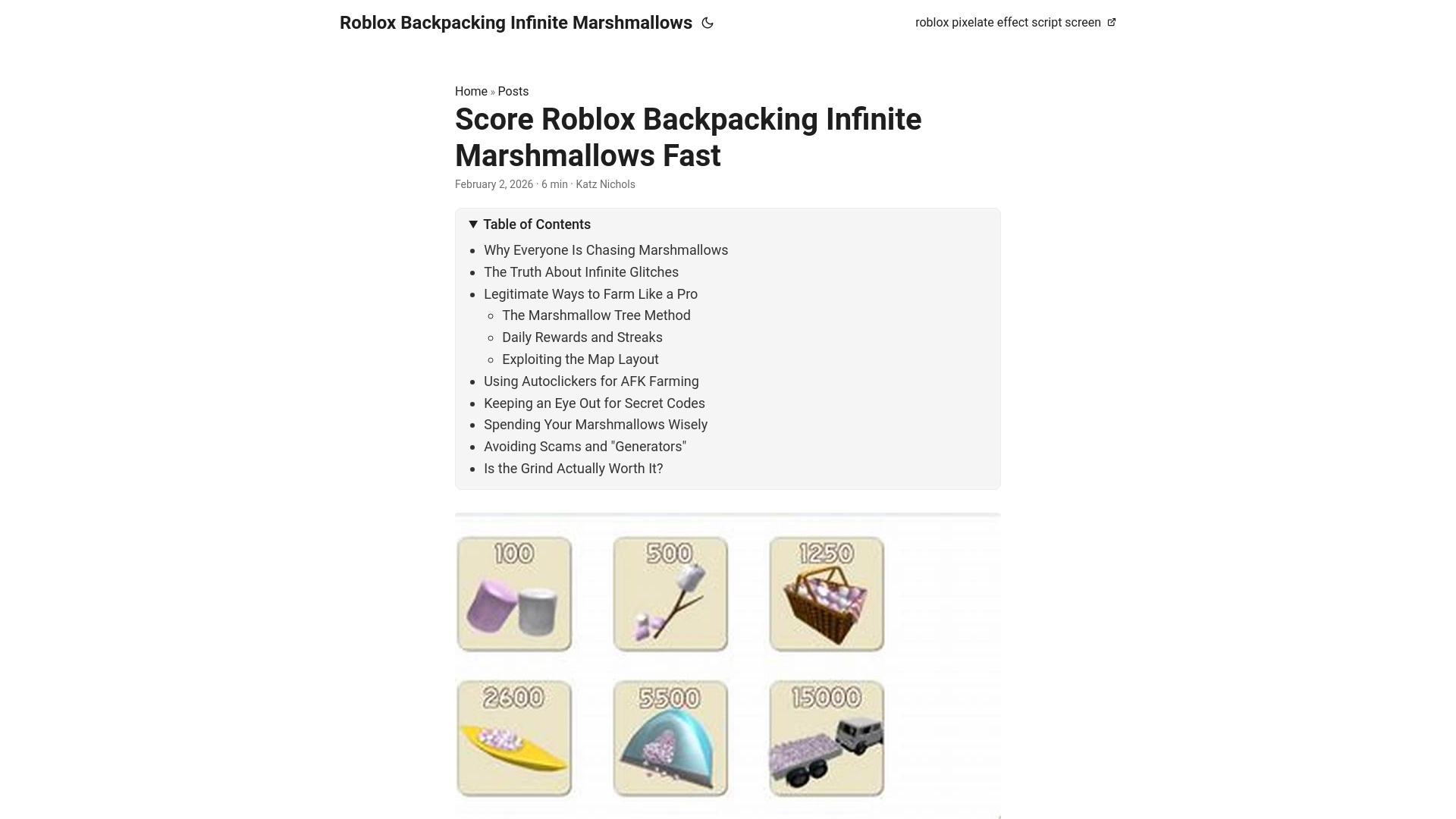 website screenshot of https://roblox-backpacking-infinite-marshmallows.pages.dev/
