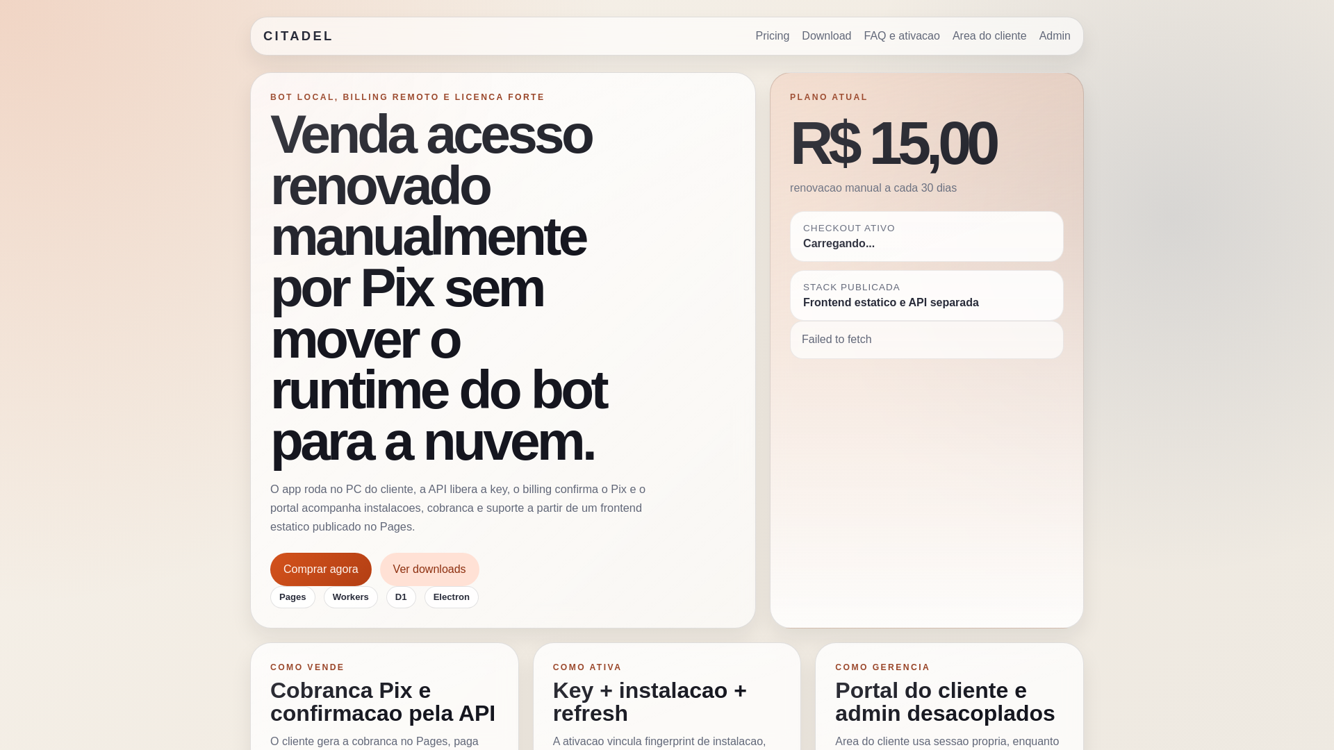 website screenshot of https://citadel-site.pages.dev/