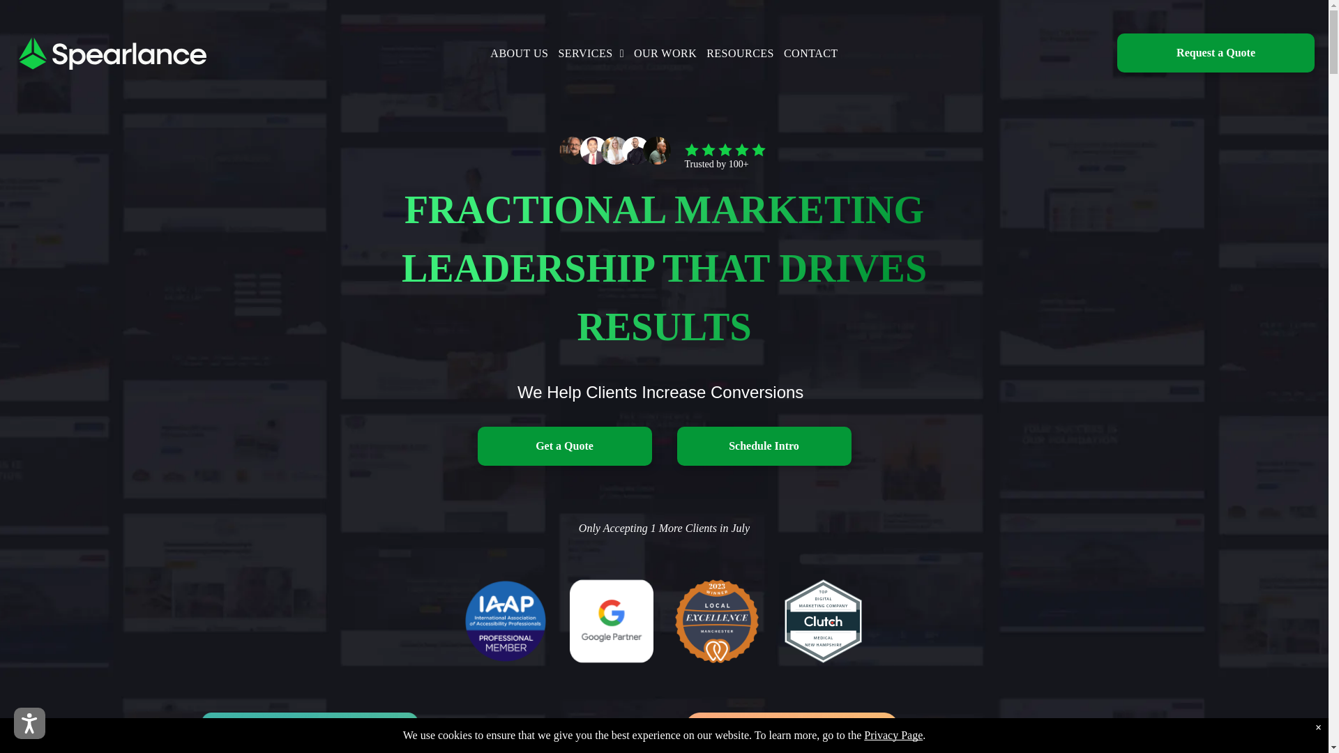 website screenshot of https://getspearlanceconsulting.com/