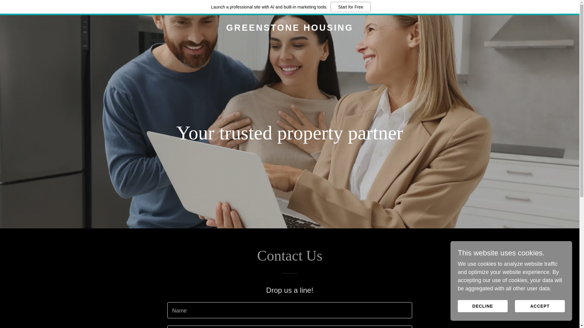website screenshot of https://greenstonehousing.com/