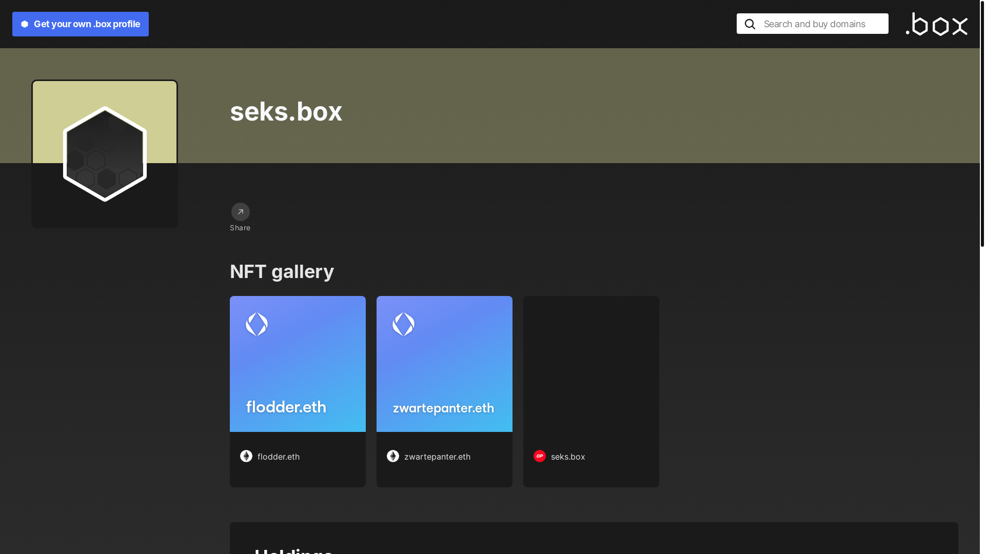 website screenshot of https://seks.box/