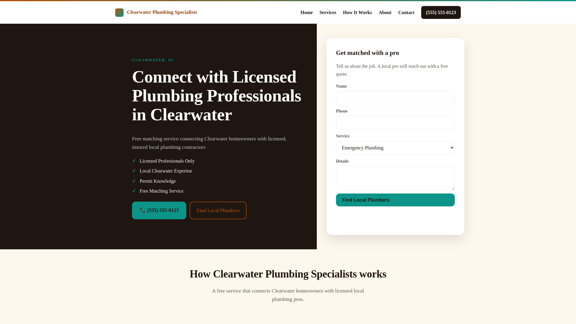 website screenshot of https://clearwaterplumbingconnect.com/