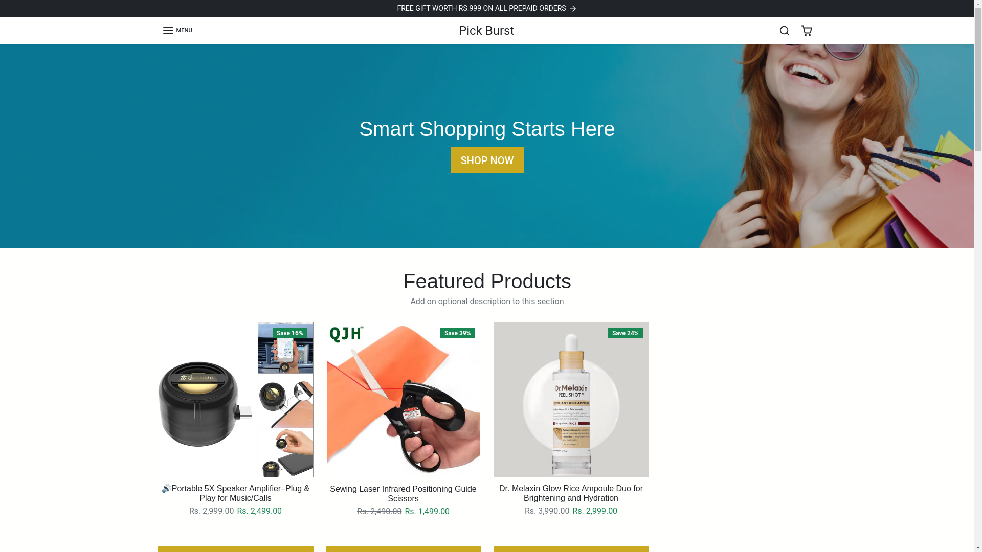 website screenshot of https://pickburst.com/