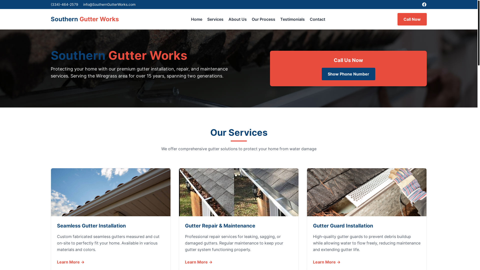 website screenshot of https://southern-gutter-works.pages.dev/