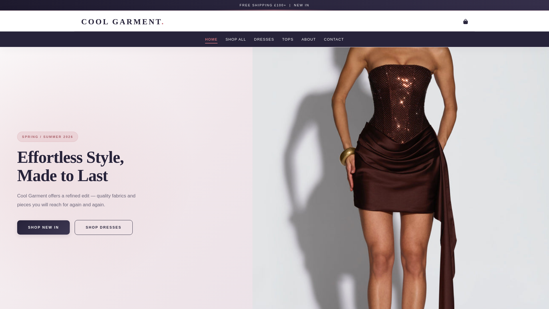 website screenshot of https://coolgarment.shop