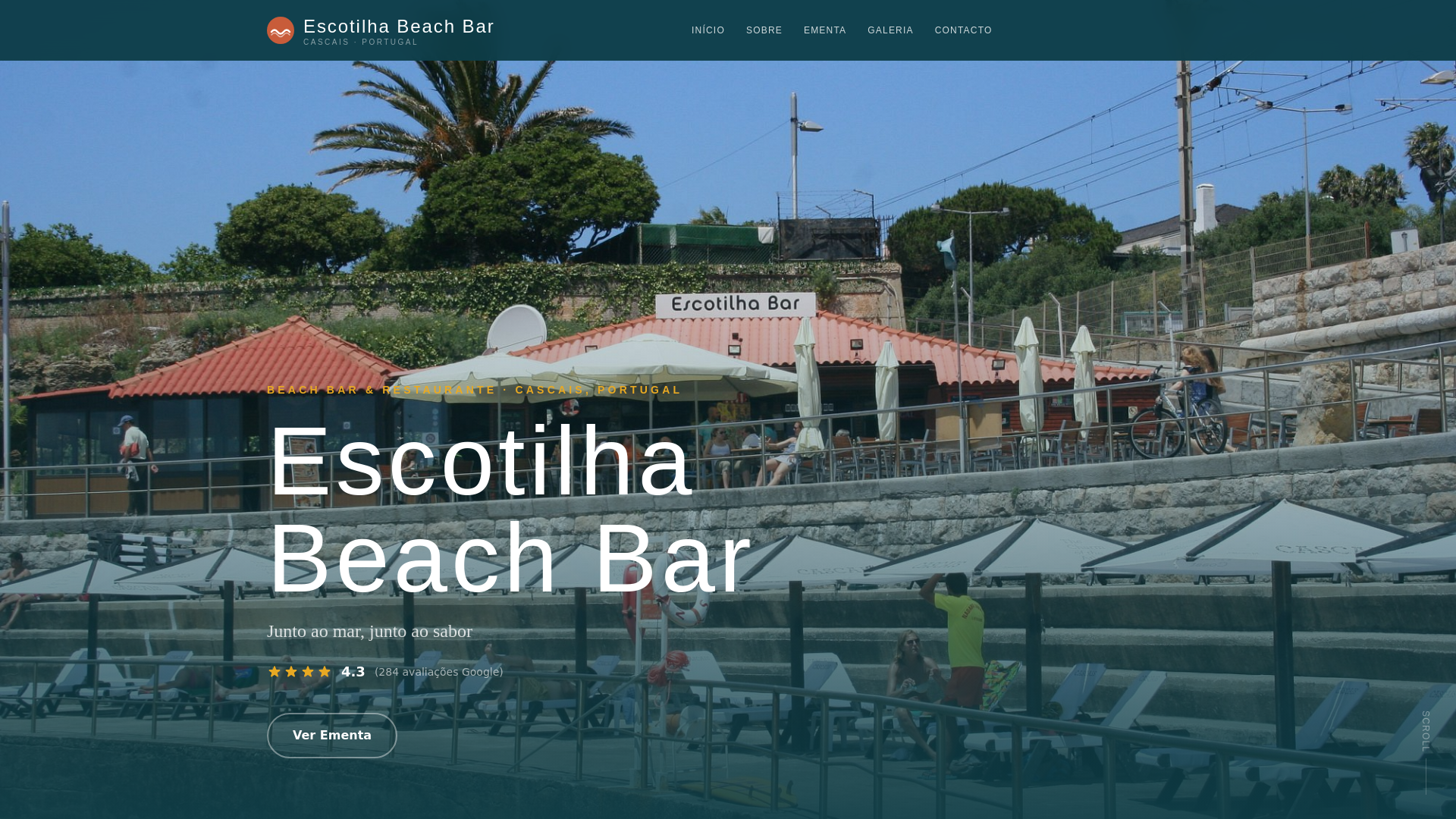 website screenshot of https://demo-escotilha-beach-bar-restaurant.pages.dev/