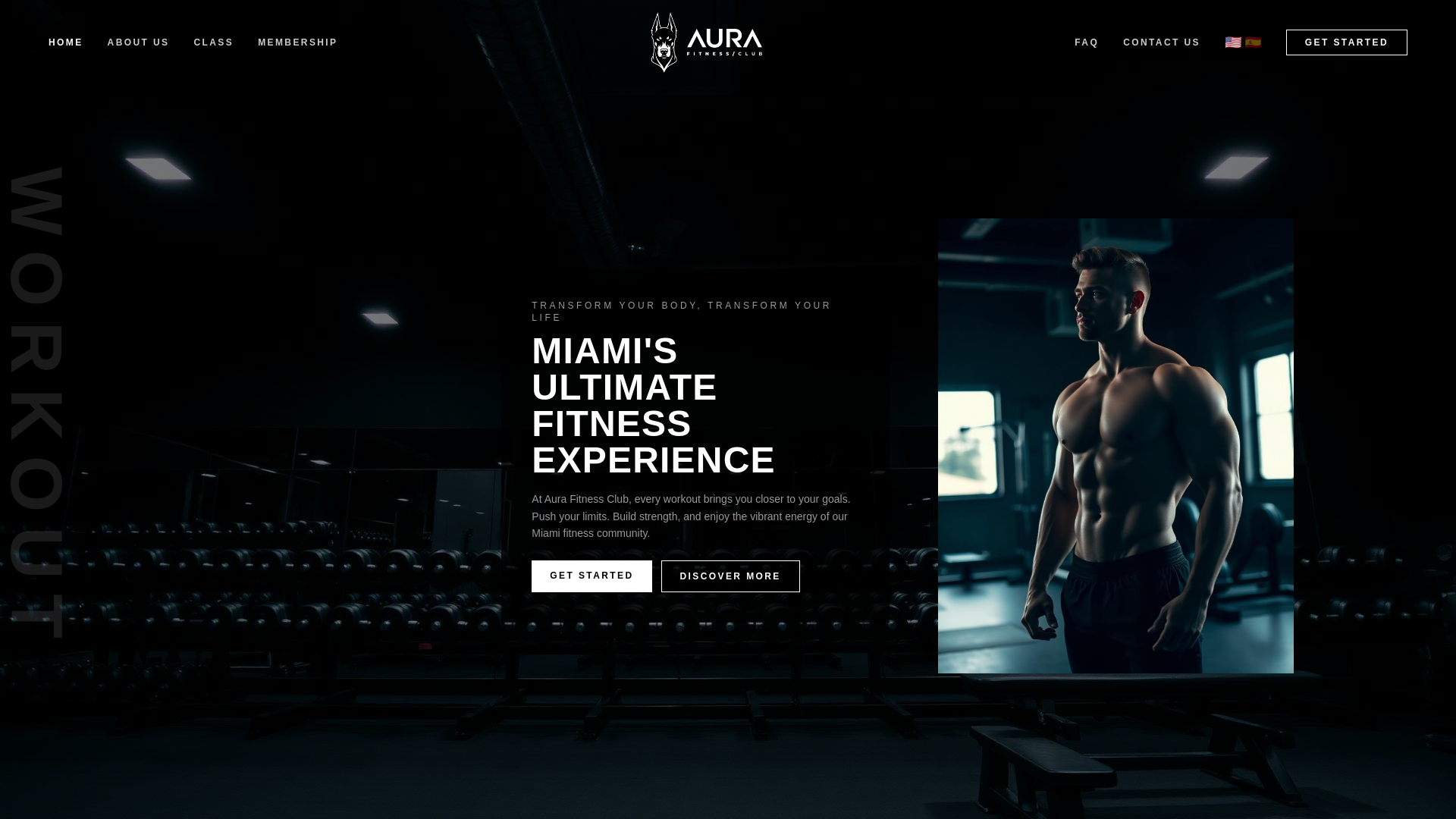 website screenshot of https://aurafitnessclub.app/