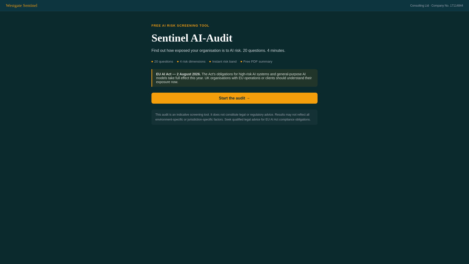 website screenshot of https://sentinel-ai-audit.pages.dev/