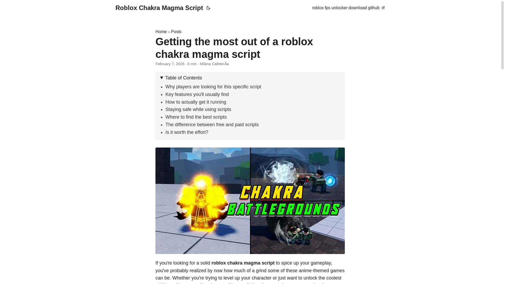 website screenshot of https://roblox-chakra-magma-script.pages.dev/