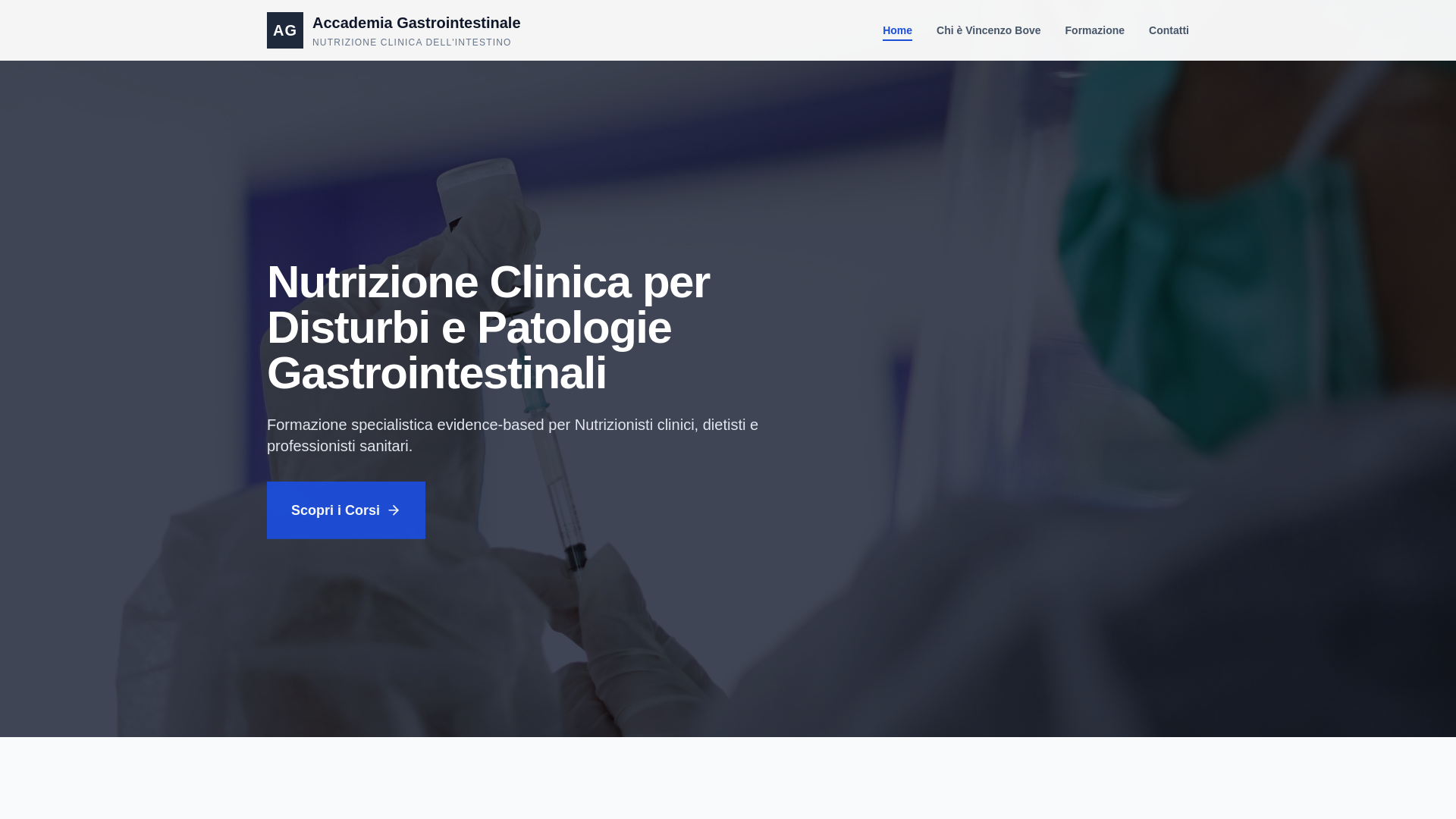 website screenshot of https://accademiagastrointestinale.it/