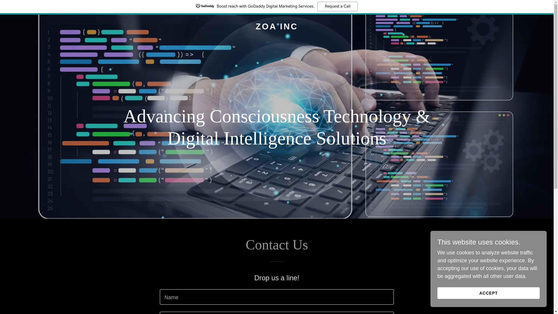 website screenshot of https://zoa-inc.com/
