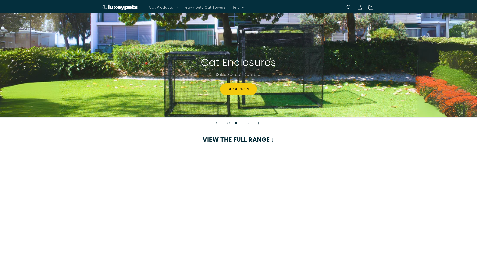 website screenshot of https://luxeypets.com/