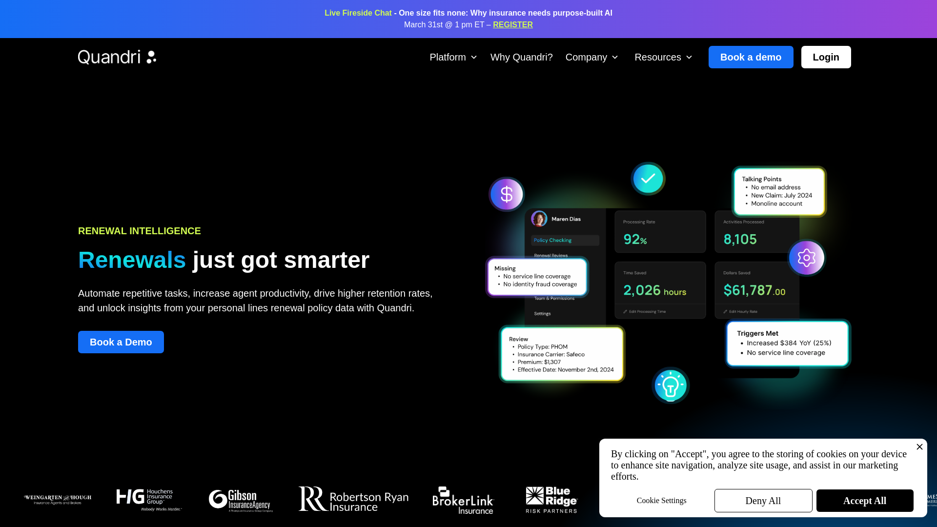 website screenshot of https://getquandriplatform.com/