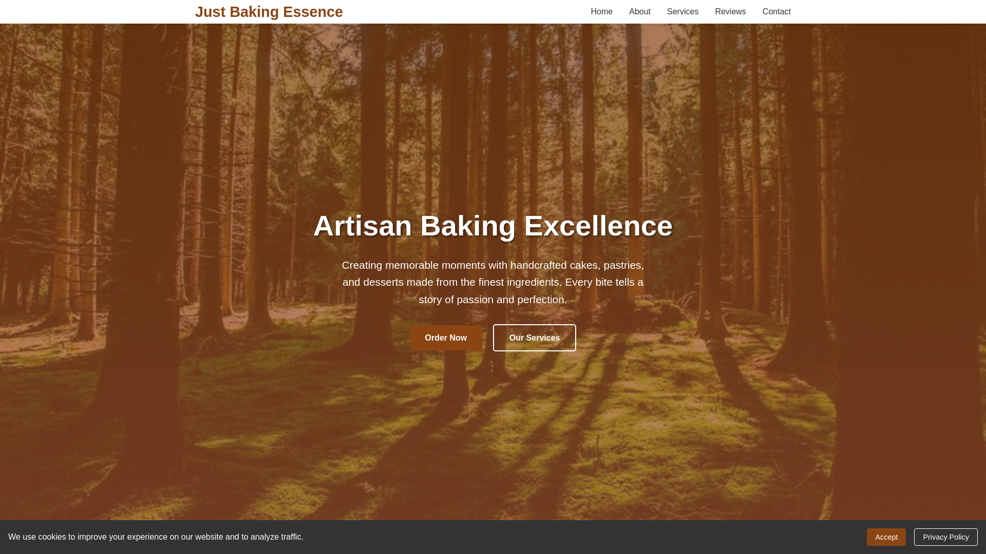website screenshot of https://justbakingessence.click/