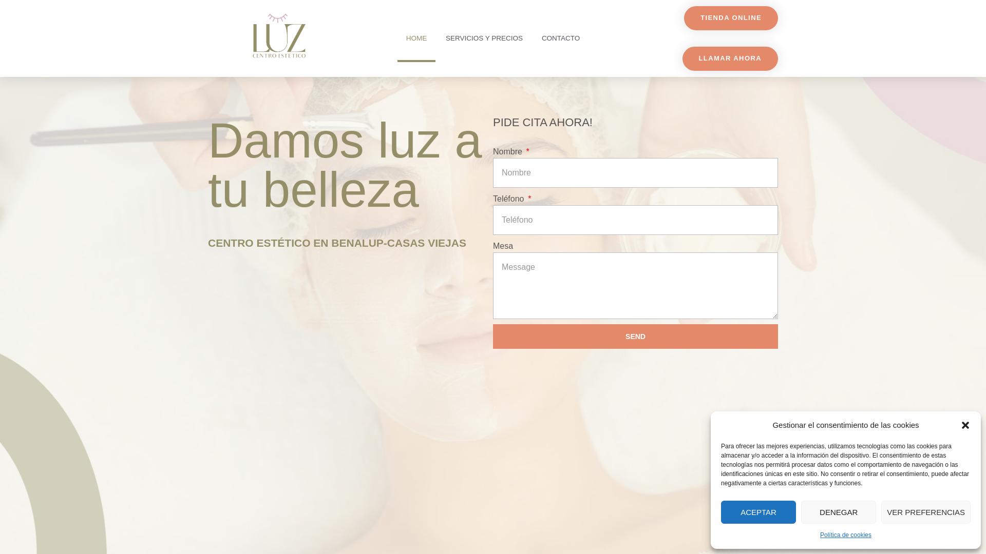 website screenshot of https://luzestetica.es