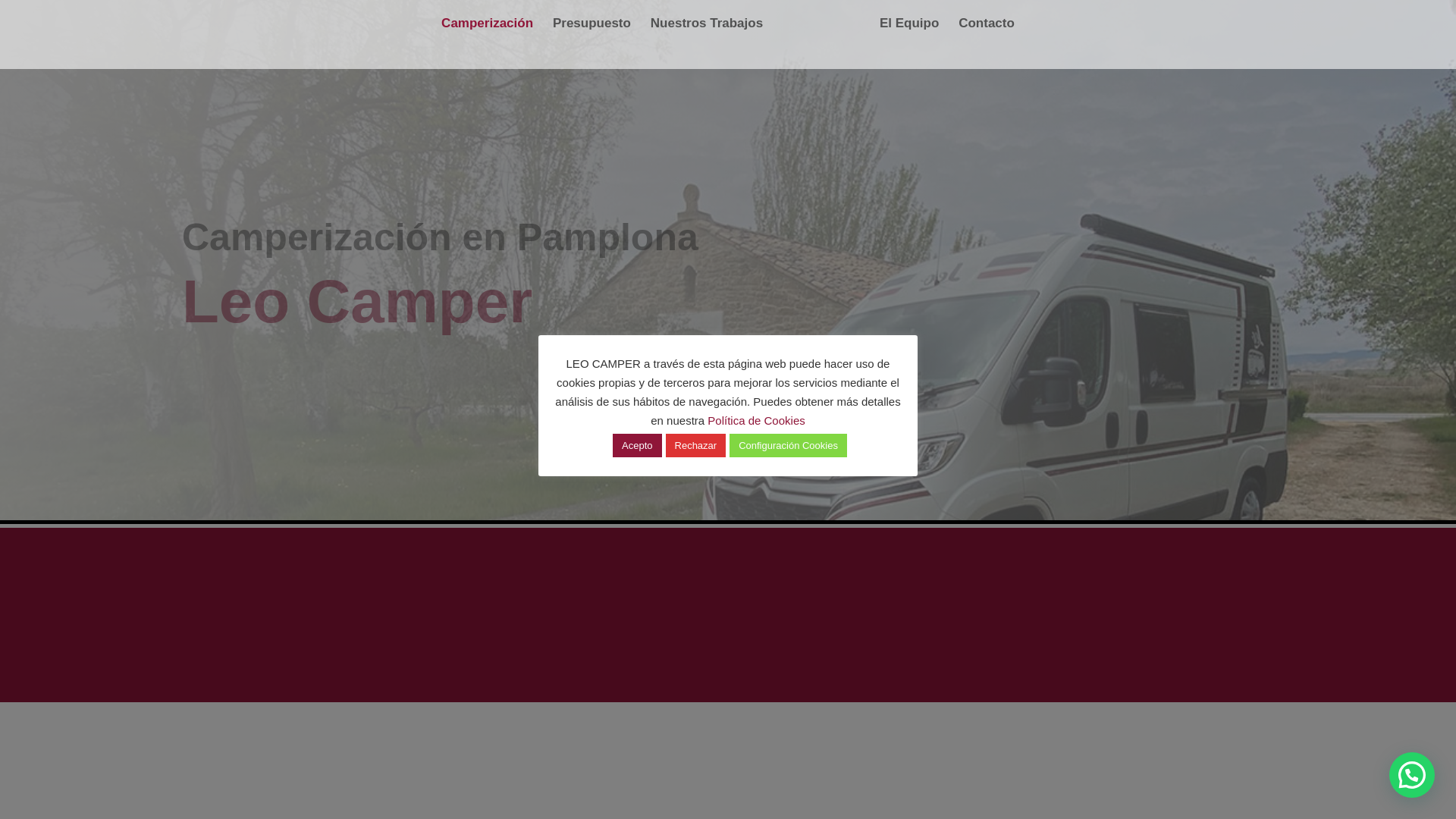 website screenshot of https://www.leocamper.com