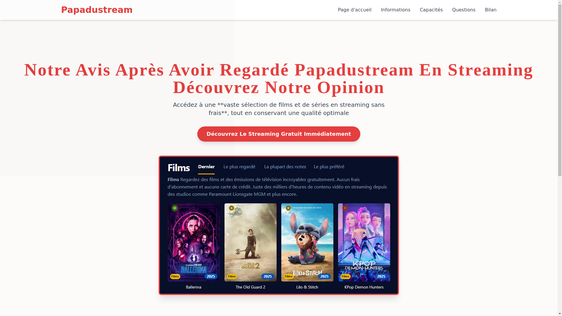 website screenshot of https://papadustream-fo1k.pages.dev/