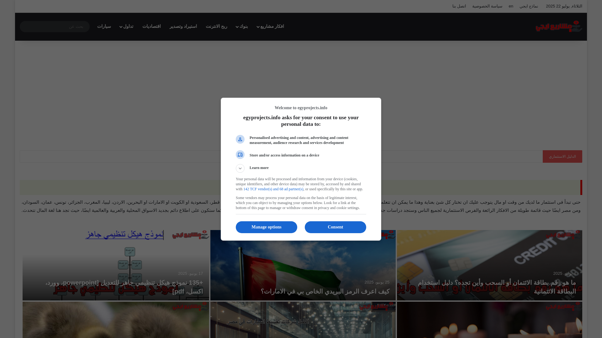website screenshot of https://invest.egyprojects.info/