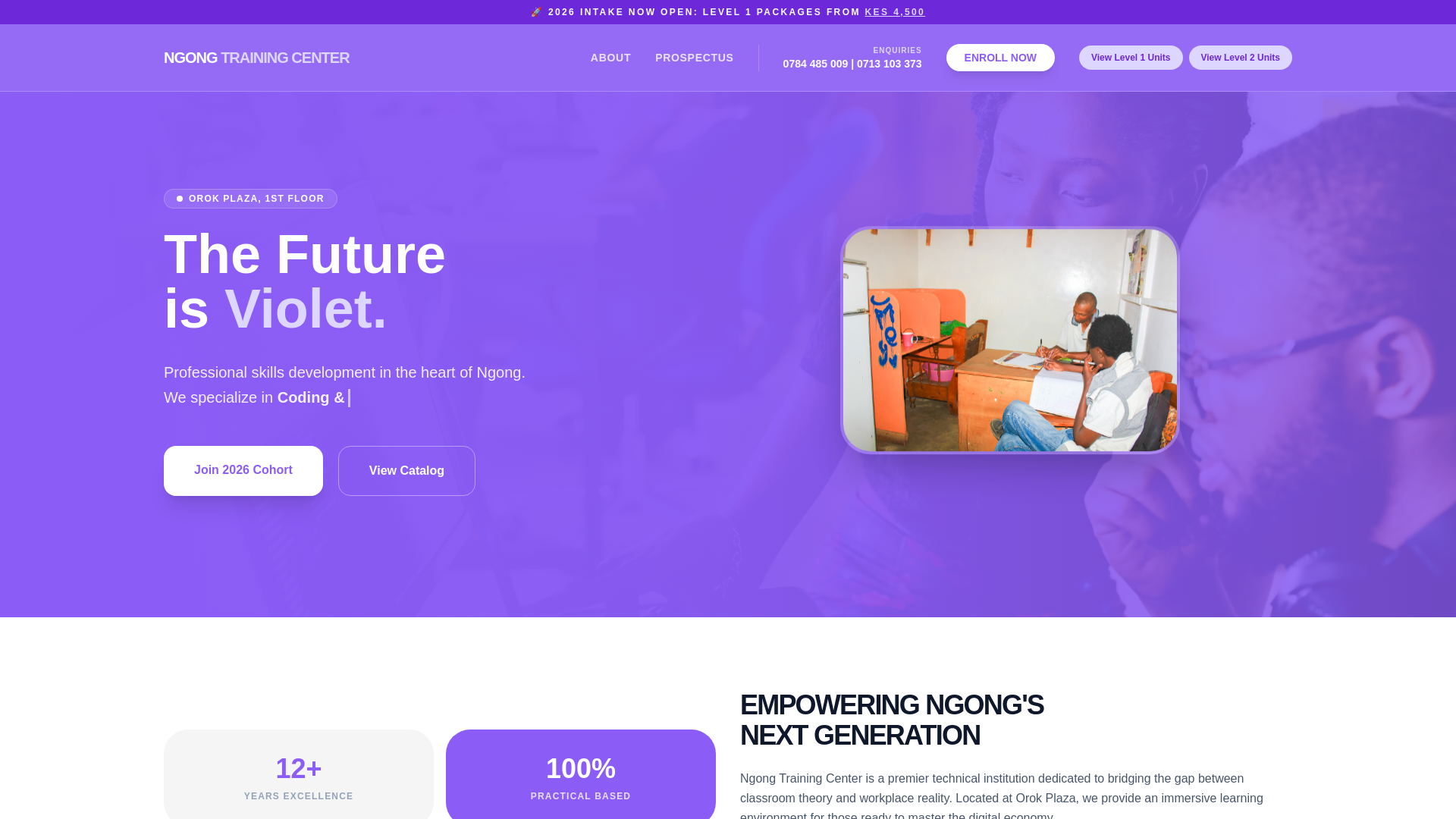 website screenshot of https://ngongtrainingcenter.pages.dev/