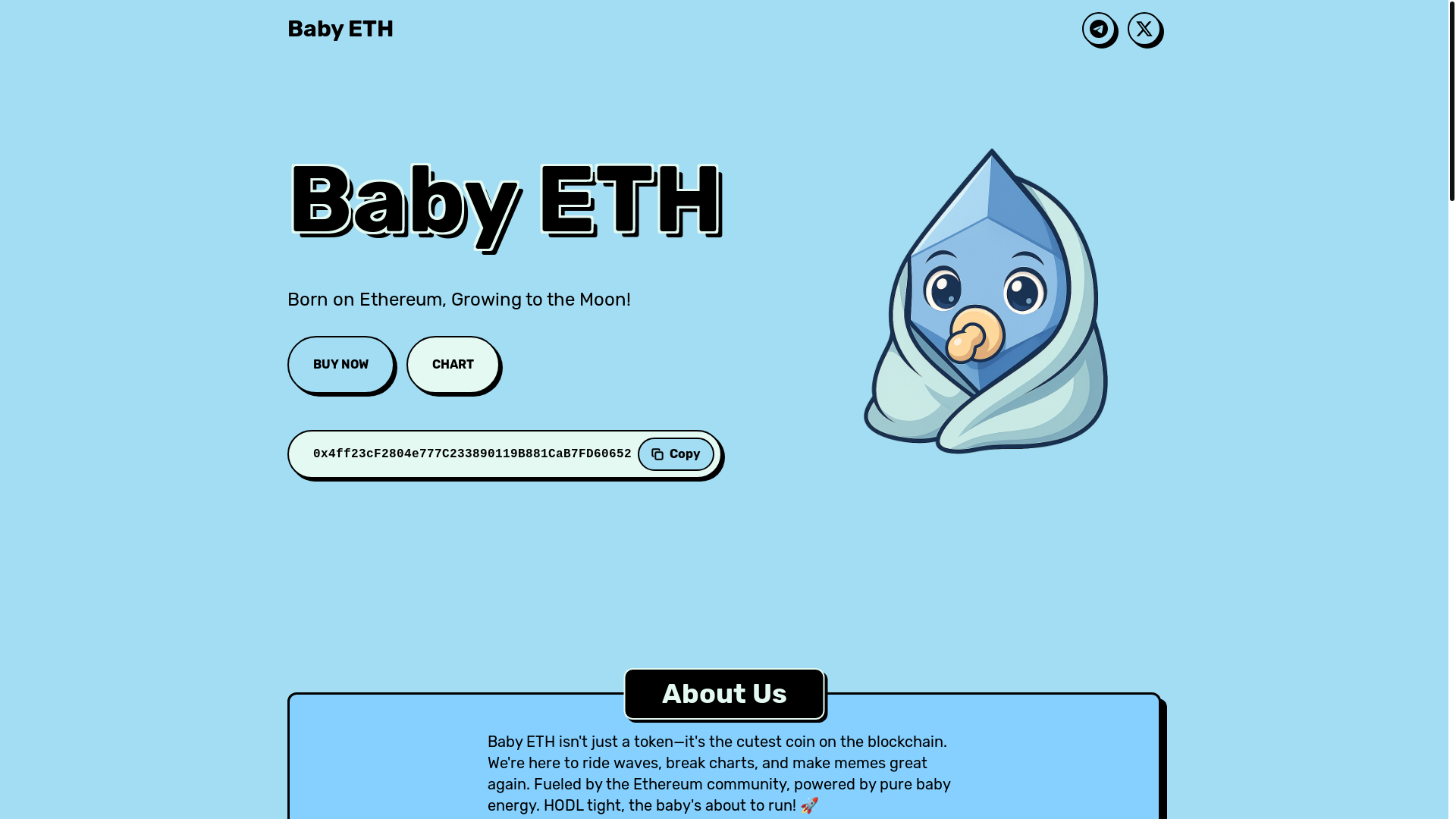 website screenshot of https://babyethera.cc/