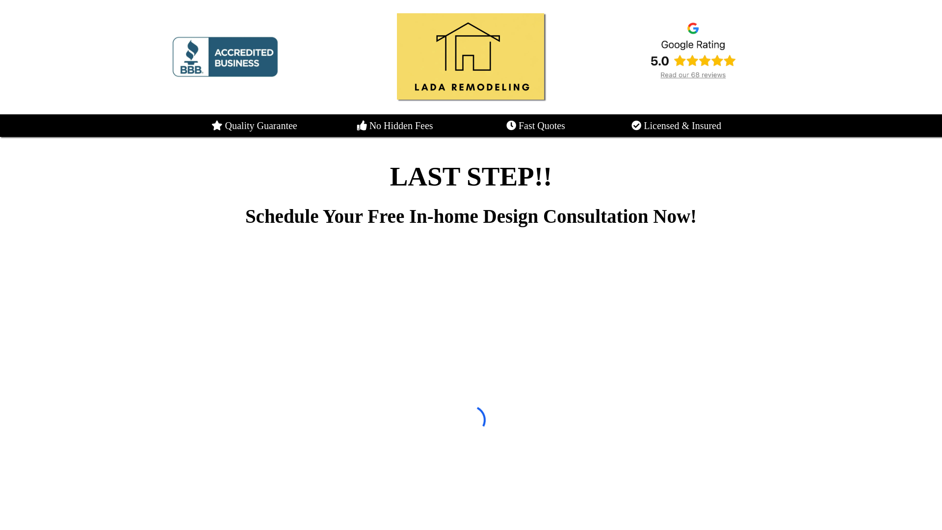 website screenshot of https://ladaremodelingoffer.com/