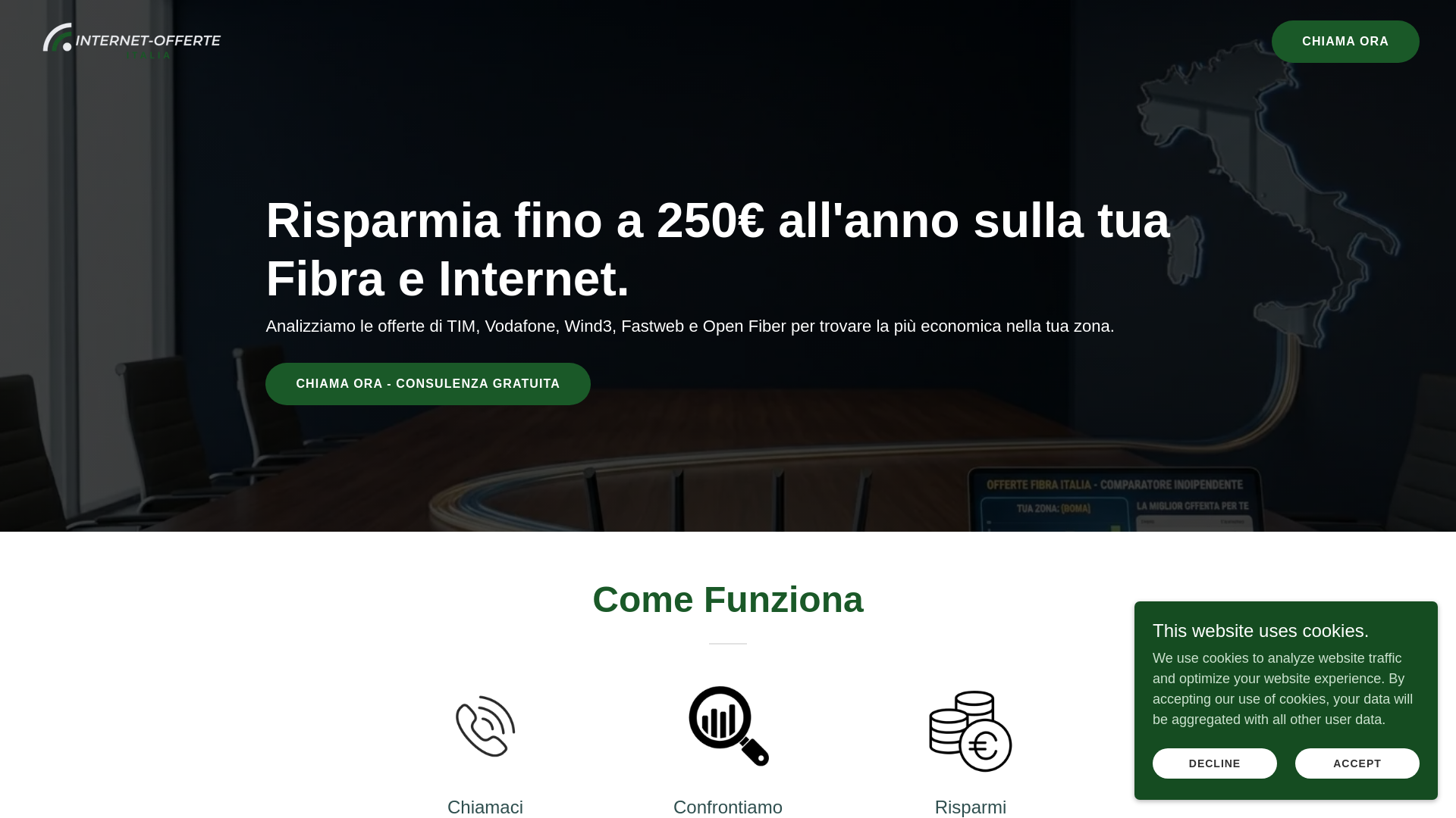 website screenshot of https://internet-offerte-italia.com/