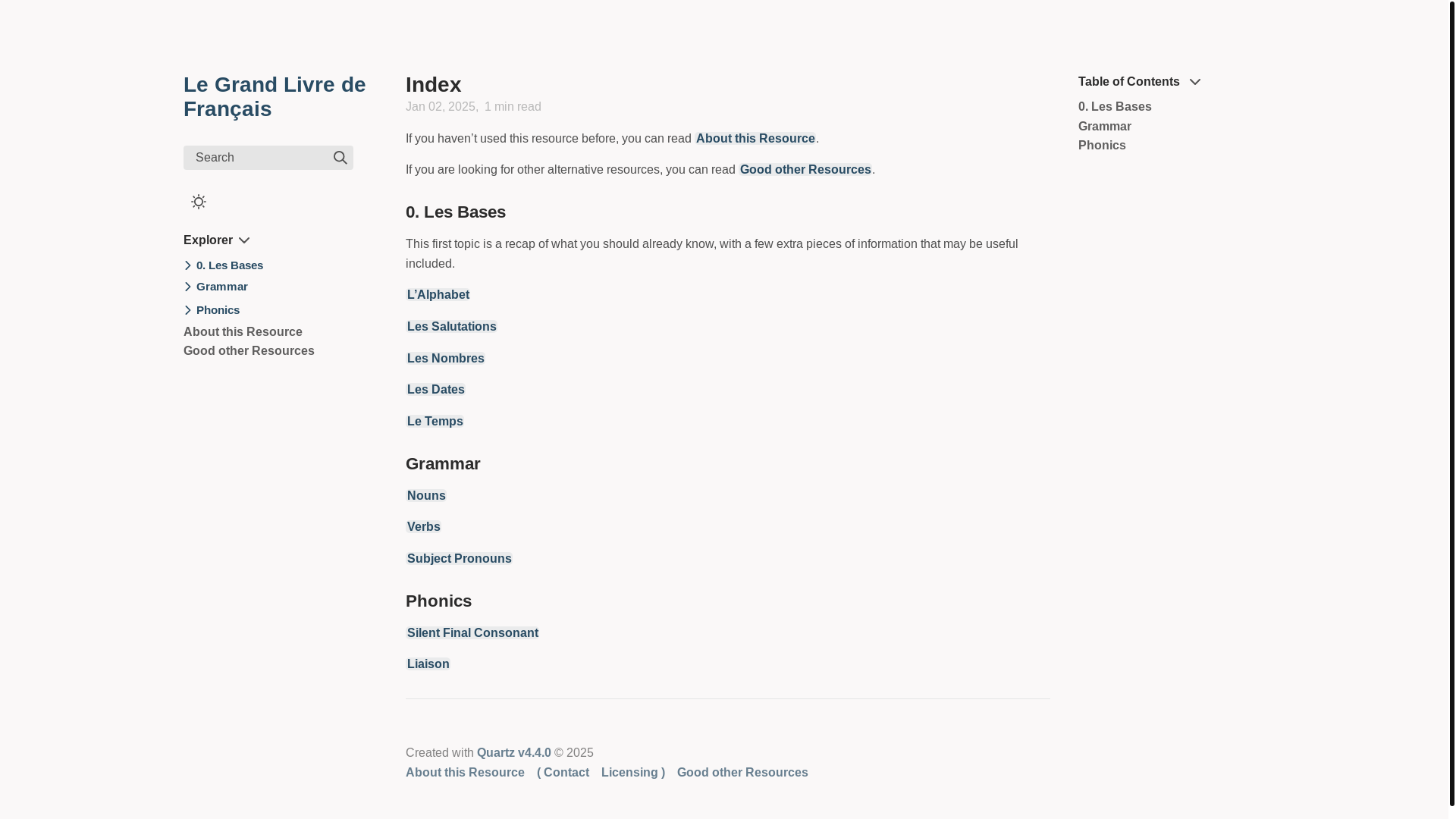 website screenshot of https://legrandlivredefrancais.pages.dev/