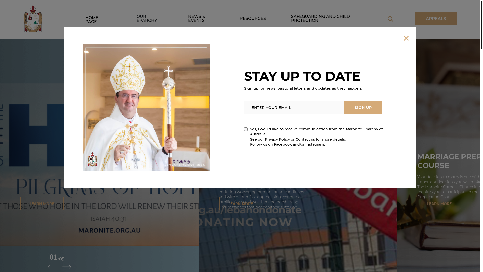 website screenshot of https://maronite.org.au/